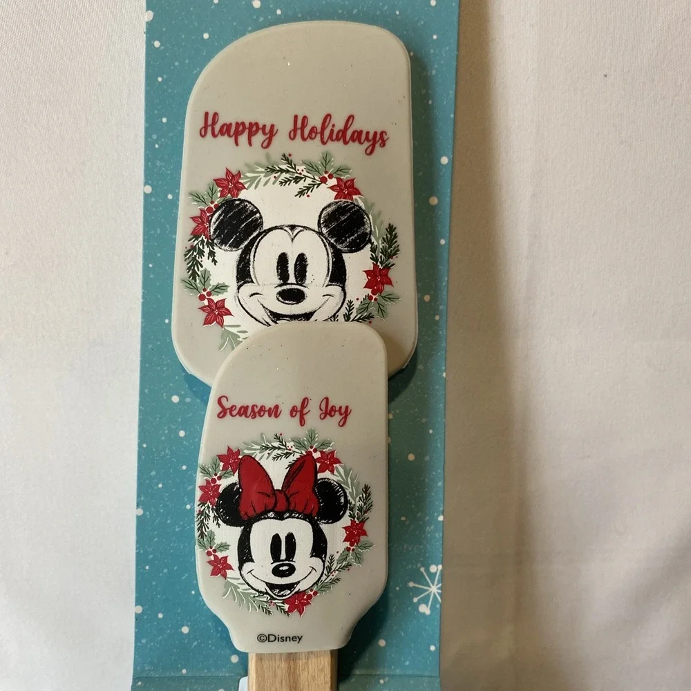 Brand New Disney Mickey & Minnie Mouse Holiday 2 Pack Silicone Spatula Set‎